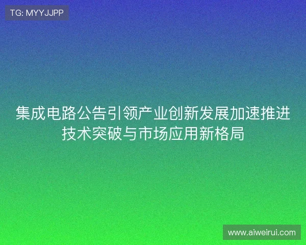 集成电路公告引领产业创新发展加速推进技术突破与市场应用新格局